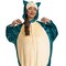 Adults Classic Pokemon Snorlax Costume Teal Blue Jumpsuit With Hood